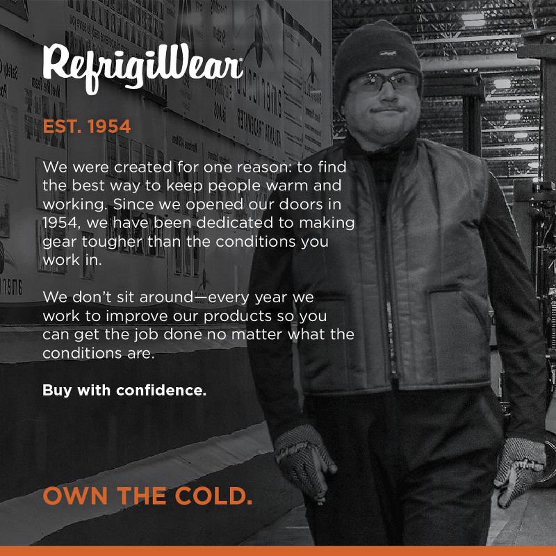 RefrigiWear Men's Econo-Tuff Warm Lightweight Fiberfill Insulated Workwear Vest, 5 of 7