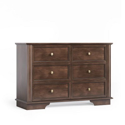 Karl Home 6-Drawer Brown MDF (Medium-Density Fiberboard) 47.24in. W Chest of Drawer
