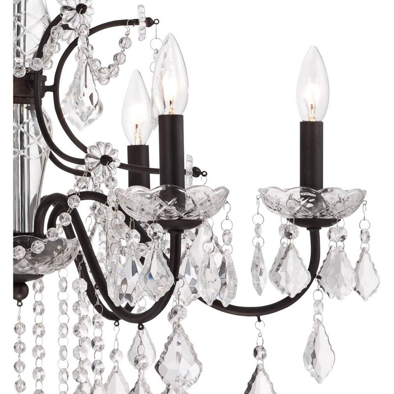 Vienna Full Spectrum DeMallo Dark Bronze Chandelier 26" Wide French Scroll Arm Clear Crystal 6-Light Fixture for Dining Room Home Foyer Kitchen Island, 3 of 8