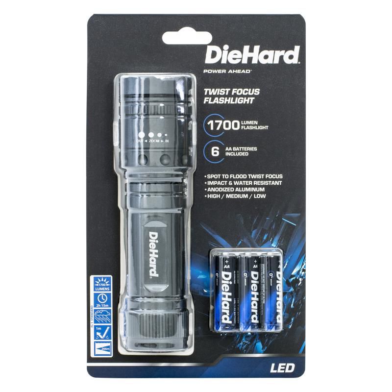 Dorcy DieHard 1700 lm Gray LED Flashlight AA Battery, 1 of 2