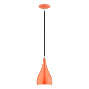Livex Lighting Amador 1 - Light Pendant in  Shiny Orange/Polished Chrome - 1 of 2