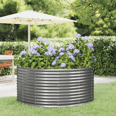 vidaXL Herb Garden Raised Bed in Solid Acacia Wood with Oil Finish, Rustic Design, 9 Pockets, Easy Assembly, 23.6" x 23.6" x 5.9"