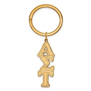 Black Bow Jewelry 14k Yellow Gold Plated Sterling Silver Alpha Sigma Tau Greek Life Key Chain - 1 of 3