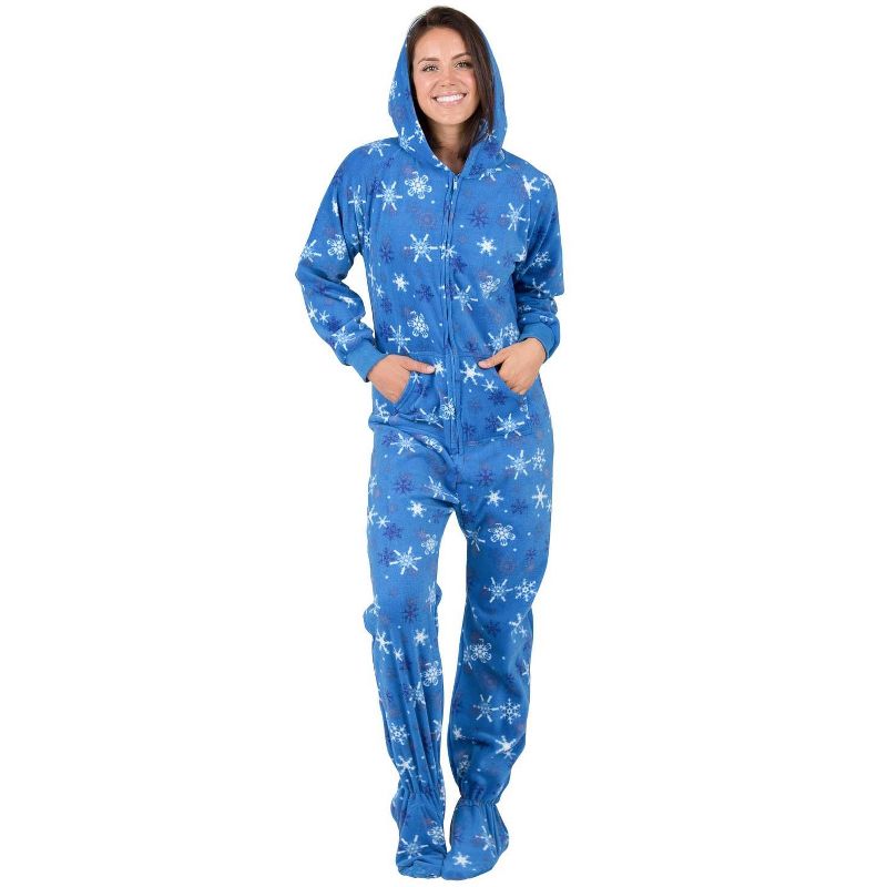 Footed Pajamas - Its A Snow Day Adult Hoodie Fleece Onesie, 3 of 5