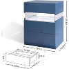Gulches Nightstand, 22 - Inch High in Blue, Equipped with 3 Drawers - 4 of 4
