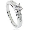 Pompeii3 7/8ct Princess Cut Cathedral Diamond Engagement Ring 14K White Gold - 2 of 4