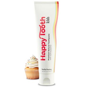 Happy Tooth Natural Hydroxyapatite Toothpaste - Vanilla Frosting Flavor (3.5 oz) | Safe, Effective, Fluoride-Free Whitening & Remineralizing Paste - 1 of 2