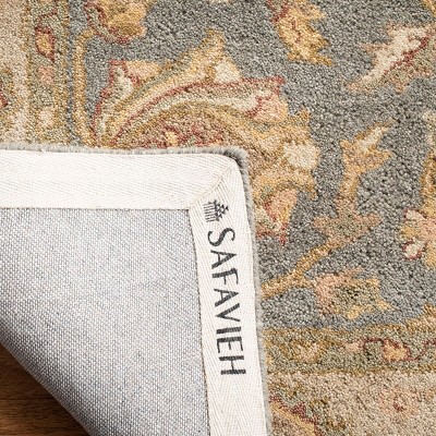 Heirloom Blue & Beige Hand-Tufted Wool Square Rug