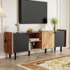 Chic Crate-Mid Century Media Console – 70In TV Stand w/ 3-Cabinet Storage, Multi-Room Furniture - 4 of 4