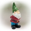 11" Polyresin Bearded Garden Gnome Statue with Hat Green - Alpine Corporation - 4 of 4