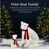 Best Choice Products Large Lighted Polar Bear Family w/ 145 Pre-Strung LED Lights, Zip Ties, Ground Stakes - Red/White - 2 of 4