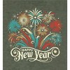 Happy New Year Vector Fireworks Adult Crew Neck Short Sleeve Tee - 2 of 3