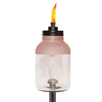 Frosted Glass Jar StepNStall Outdoor Torch - TIKI