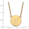 Black Bow Jewelry 14k Yellow Gold Plated Sterling Silver Navy Midshipmen NCAA Necklace 18 Inch - 2 of 4