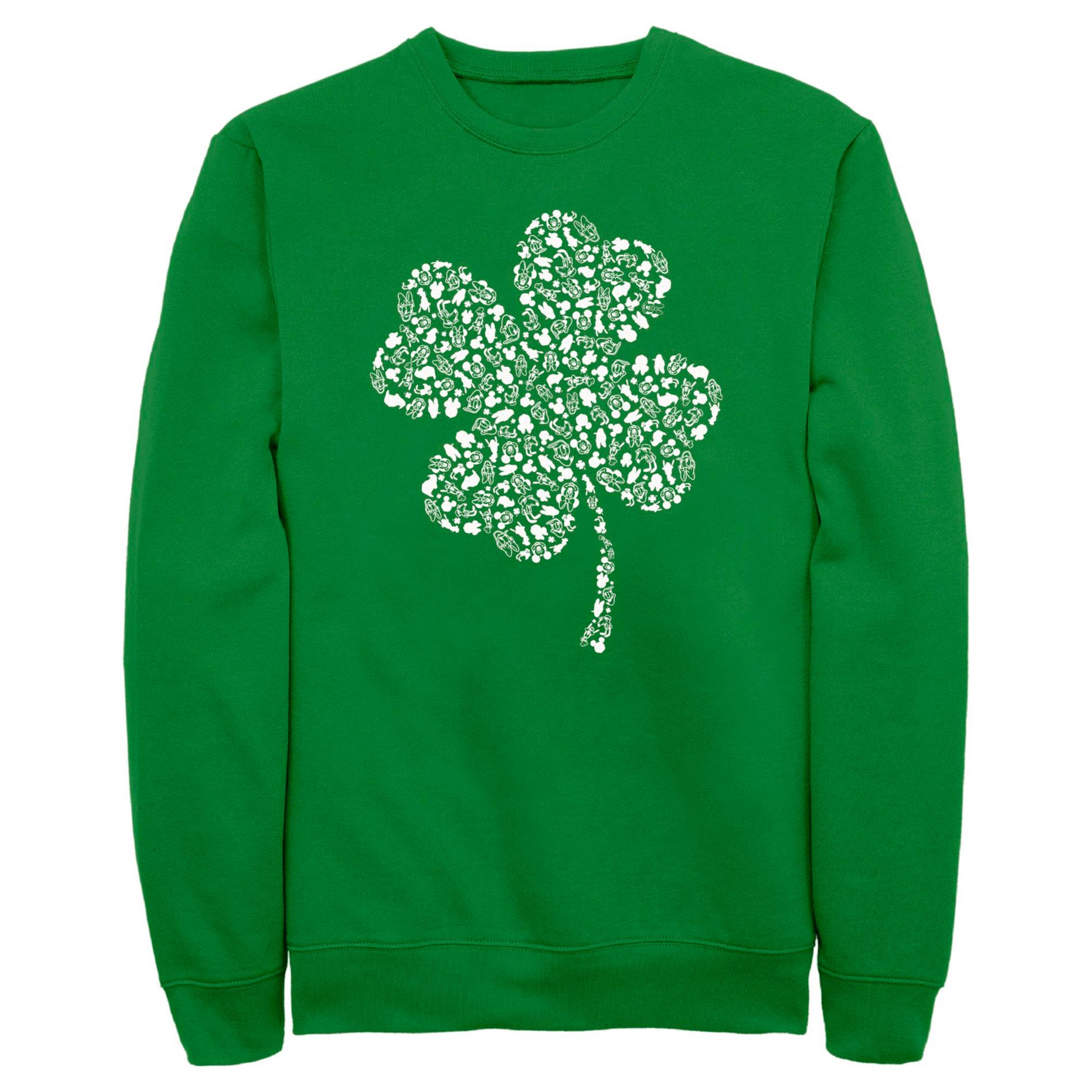 Men's Mickey & Friends Shamrock Friends  Sweatshirt - Kelly Green - Medium