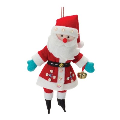 Melrose Plush Santa Ornament (Set of 12)