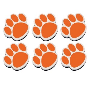 Ashley Productions® Magnetic Whiteboard Eraser, Orange Paw, Pack of 6 - 1 of 3
