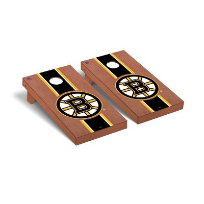 NHL Boston Bruins Premium Cornhole Board Rosewood Stripe Version