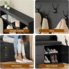 SEVOBAL Freestanding Coat Racks Hall Tree with Storage Bench and Storage, Entryway Organizer with 7 Hooks for Farm Lovers, Black, 70.9"*40.1"*19.7" - 2 of 4