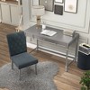 2pc Singger Writing Desk with Chair Gray - HOMES: Inside + Out: Glam Office Furniture Set with Velvet Chair - 4 of 4