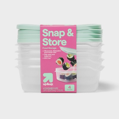 Snap & Store Small Rectangle Food Storage Containers - 16 fl oz/4ct - up&up™