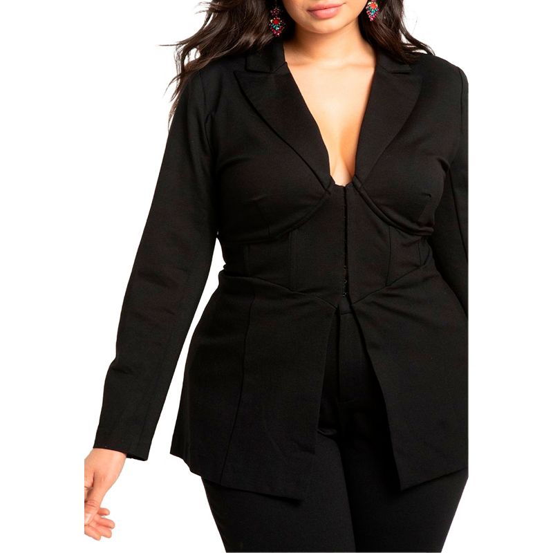 ELOQUII Women's Plus Size Corset Blazer, 1 of 2