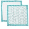 Bacati - Petals/Floral Muslin 2 pack Security Blankets  Aqua - image 3 of 4