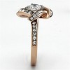 Slickblue Elegant Two-Tone Rose Gold Ring with 6mm CZ and Pave Detail, Perfect for Engagements, size 5-10 - 4 of 4