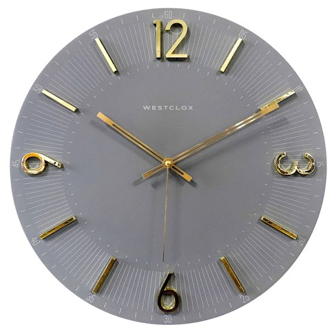 14 Pleated Brass Round Analog Wall Clock Antique Finish - Hearth & Hand™  With Magnolia : Target