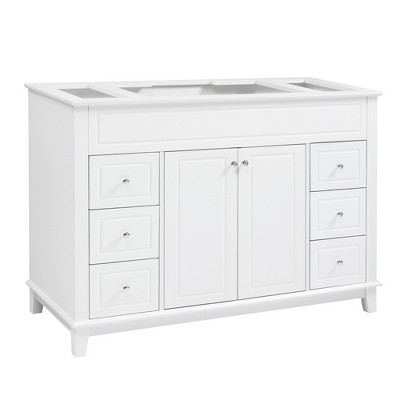 Christopher Knight Home Aune 46" Bathroom Vanity Base With Soft-Close 6 Drawers & Double Doors