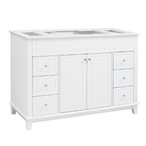 Christopher Knight Home Aune 46" Bathroom Vanity Base With Soft-Close 6 Drawers & Double Doors - 1 of 4
