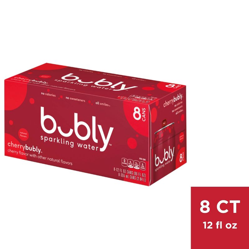 bubly Cherry Sparkling Water - 8pk/12 fl oz Cans, 1 of 8