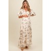 PinkBlush Cream Floral Deep V-Neck Maternity Maxi Dress - 2 of 4