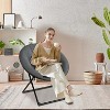 Comfy Oversized Saucer Chair - Plush Reading Lounger for Adults, Sturdy XL Frame, Foldable Accent Chair for Bedroom, Living Room & Dorm - 2 of 4