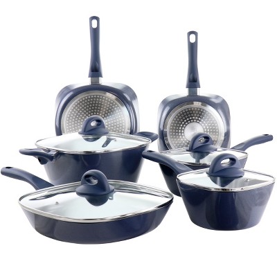 Nutrichef Diamond Home Kitchen Cookware Set (Blue)