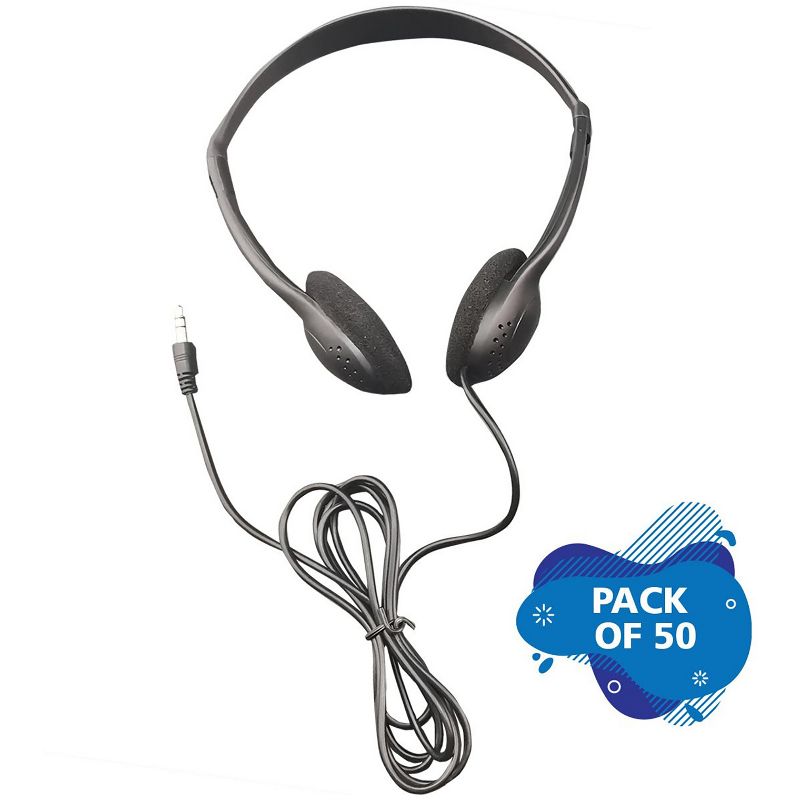 HamiltonBuhl® Personal Economical Headphones, 50 Pack, 1 of 5