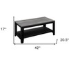 HomeRoots Set of Three 42" Gray And Black Coffee Table With Shelf - 3 of 4