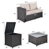 Tangkula 4 PCS Patio Rattan Furniture Set Wicker Conversation Set w/Storage Box - 2 of 4