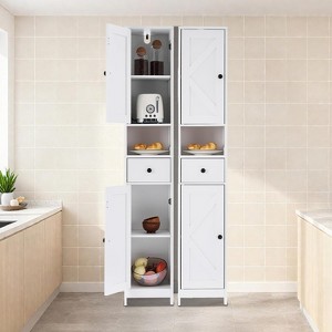 67in Tall Bathroom Cabinet with 2 Adjustable Shelves & 1 Drawer, Freestanding Storage Organizer for Small Spaces, Bathroom, Kitchen & Hallway - 1 of 4