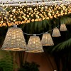 JONATHAN Y Payton 10-Light Indoor/Outdoor 10 ft. Classic Cottage LED G40 Faux-Rattan Shaded String Lights - 2 of 4