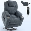 Chenille Power Lift Recliner Chair for Elderly, 350 LBS Heavy Duty with Massage, Lumbar Heating, USB & Type-C Ports, Stainless Steel Cup Holders - 3 of 4