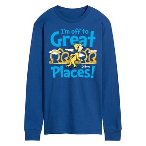 Men's - Dr. Seuss - I'm Off To Great Places Long Sleeve Graphic T-Shirt - 1 of 4