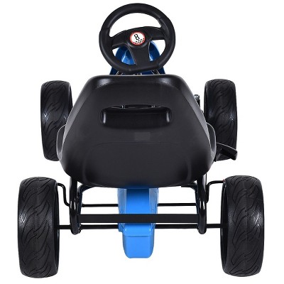Blue Pedal Powered Kids Go Kart with Adjustable Seat