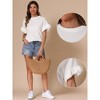 INSPIRE CHIC Women's Crewneck Ruffle Sleeves Waffle Knit Blouses - 2 of 4