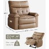 Swivel Recliner Chair, PU Leather Manual Lounge Chair with Side Pocket for Living Room, Bedroom, RV & Nursery - Beige - 2 of 4