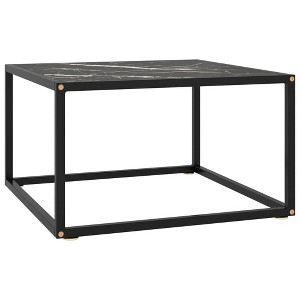 vidaXL Coffee Table Black with Black Marble Glass 23.6 in.x23.6 in.x13.8 in. - 1 of 4