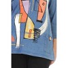 Women's Modern Art Mineral Washed Wide Rib Contrast Tunic Top - Jess & Jane - 2 of 3