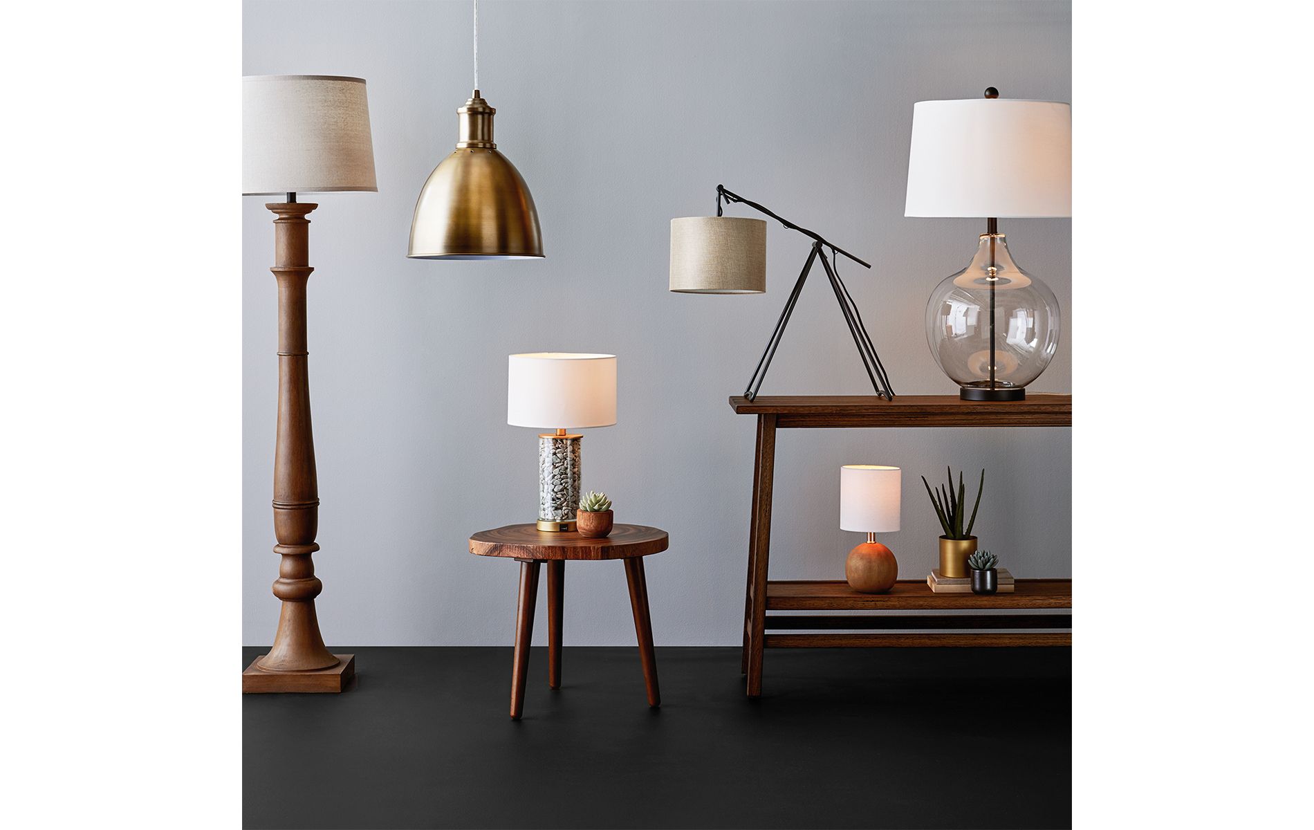 Large Linen Mod Drum Lampshade Gray - Threshold™: Slip Uno Fitter, No Assembly Required