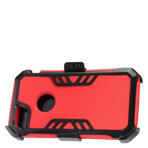 Insten Dual Layer Hybrid Rubberized Hard Plastic Soft Silicone Case Holster For Apple Iphone Se Se2 Iphone 8 Iphone 7 Red Black By Eagle Target