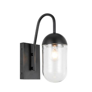 Elegant Lighting Kace 1 light Black and Clear glass wall sconce - 1 of 4